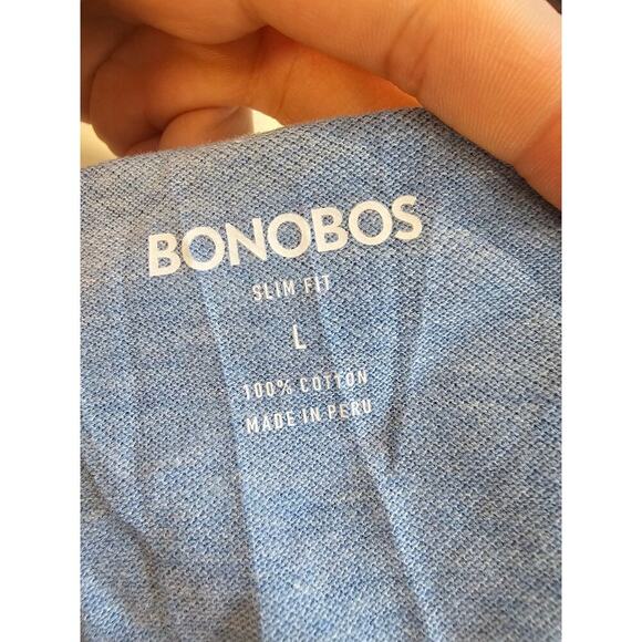 Bonobos Women's Slim Fit Collared Neck Polo Shirt Short Sleeve Blue Size Large - Picture 3 of 4